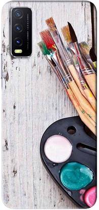 NDCOM Back Cover for VIVO Y20 Paint Brush Tool Printed