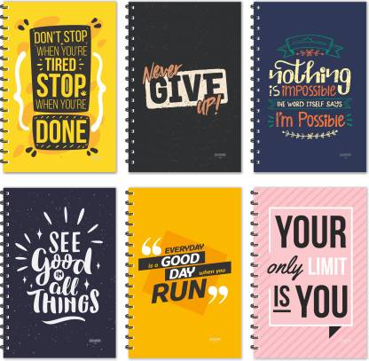 ESCAPER Motivational Diaries - Jumbo Pack of 6 Diaries (Ruled - A5 Size ...