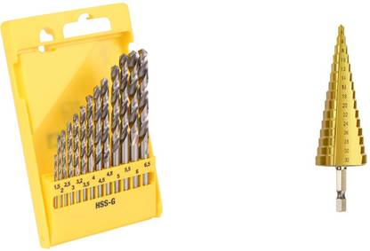 RDX Mini High Speed White Steel Twist Drill HSS Bit Set For Dremel Rotary Tool HSS 4-32mm High Speed Steel Drill Bits Metal Center Drilling Steel Step Drill Bit Hand Tool Metal Hole Opener