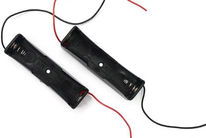 Diycart Pack of 2 18650 Button Top Single Battery holder with Wire Leads for lithium battery(2 pieces) Electronic Components Electronic Hobby Kit