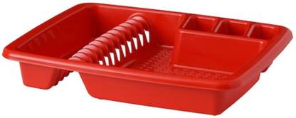 IKEA Dish Drainer Kitchen Rack Plastic Dish Rack/Drainer, Plastic, 46 x 36 cm (Red)