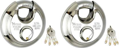 MEXON STAINLEES STEEL DISC 90 MM 2 LOCK NEXT GENRATION ADVANCE COMPUTERIZED MICRO 8 KEY Padlock
