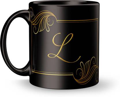 Dreamlivproducts Youth Style L Letter Design printed GiftClassic Stylish Black Coffee Gift For Friends , Lovers , Valentine's day , Anniversary Gift Black Patch , Ceramic Coffee (320 ml) spacial Birthday Gift, Valantine day gift, anniversary gifts, Gift For Brother,Gift For Friends,Gift For Gilfriend, Gift For Boyfriend Ceramic Coffee (320 ml) Ceramic Coffee Mug