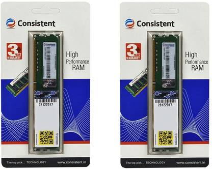 Consistent 4*2 DDR3 RAM DDR3 8 GB (Single Channel) PC (4GB DDR3 RAM COMBO (PACK OF 2 ))
