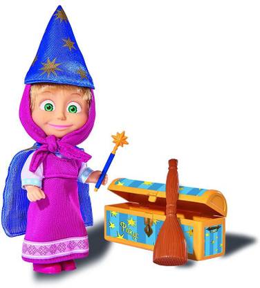 Masha And The Bear Masha In Magic Outfit, With Wand, Magic Chest And Accessories