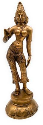 Bhunes Brass Parwati Statue | Very Beautiful Parwathi Idol | Parvati Brass | Parvathi Devi Idol | Parvati Idol | Brass Parvati Idol | Parwathi Murti Decorative Showpiece  -  27 cm