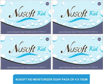 Nusoft kid moisturizer soap - best moisturising soap(pack of 4)75g