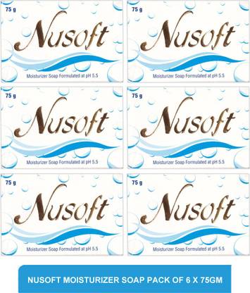 Nusoft moisturizer soap - best moisturizing bar soap for dry skin(pack of 6)75g