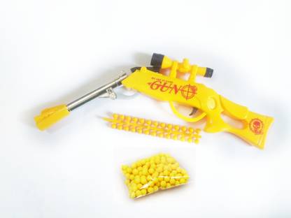 Lucky Makena gold 1969 old model gun toy ( 1 extra packet of pallets) Darts & Plastic Bullets