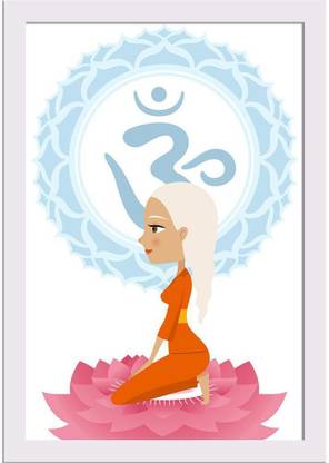 Asana Yoga Posture D Paper Poster White Frame | Top Acrylic Glass 3inch x 9inch (33s x 48.3s) Paper Print
