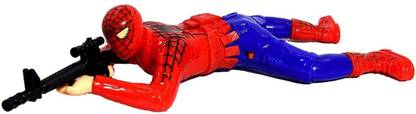 HATELLO Avengers Toys Set -Spiderman Crawling Action Toy with Lights and Sound - Crawls with Gun and Shooting Sound