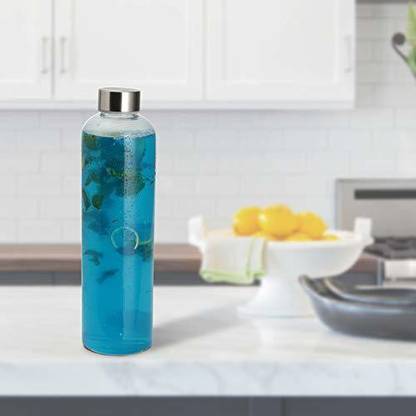 Cutting EDGE Borosilicate Transparent Glass Water Bottle for School, Home, Office, Travel Sport 1000 ml Bottle