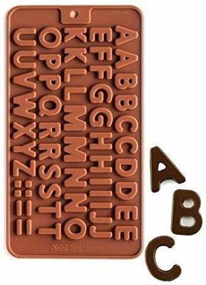 CELESTIAL INTERNATIONAL Chocolate silicon mould with ABCD alphabet pattern, Mini Baking Molds, Non Stick Hard Gummy Candy, BPA Free Candy Making Mold,Cake Decoration craft Silicone Chocolate Mould