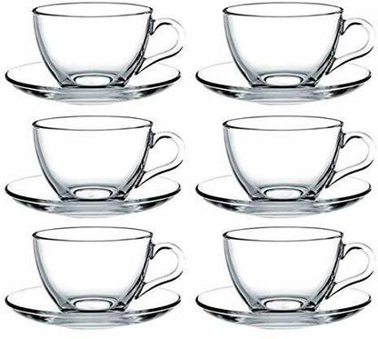 Vasoya Enterprise Pack of 6 Glass Cup Tea & Coffee classic Cup Set in (6 Pcs Set) 140Ml
