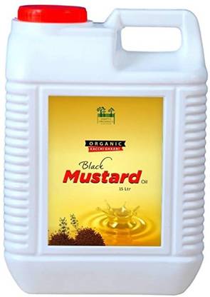 Simply Organics Kachi Ghani Mustard Oil, Organic Virgin Cold Pressed Mustard Cooking Oil 15 Litre, Organic Black Mustard Oil Mustard Oil Can