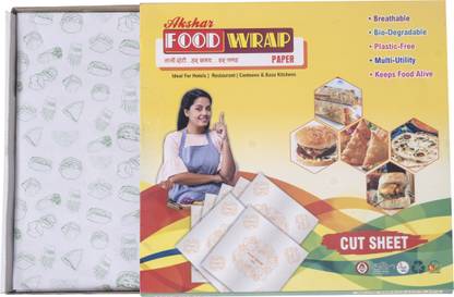 Akshar FOOD WRAP Multi Use Food Wrapping Paper Sheet ( 12 x 12 Inches ) 80 Sheets Premium quality Paper Foil