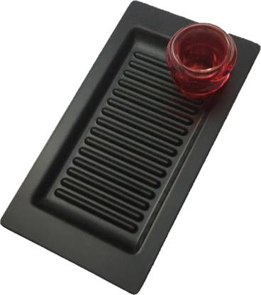 Ajax Matt Black Rectangular Grill Platter Serving Platter Snack Platter Big Platter 12 inches Tray