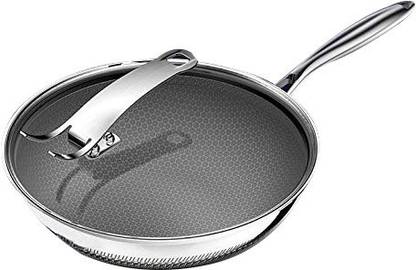 UPC Chef's Choice, Smart Cookware by UPC, Medical Grade Stainless Steel SUS 316 Abrasion Resistant Non Stick Diamond Coating 7 Layer Energy Saving Deep frying Pan 5 Liter 32 cm Kadhai with Lid (32 CM Fry Pan) Kadhai 32 cm diameter with Lid 5 L capacity