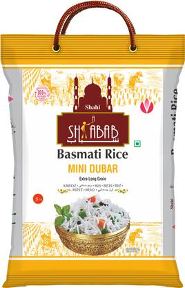 Shabab Mini Dubar Basmati Rice, 5 Kg | Gluten Free | Low Glycemic Index Basmati Rice (Medium Grain, Steam)