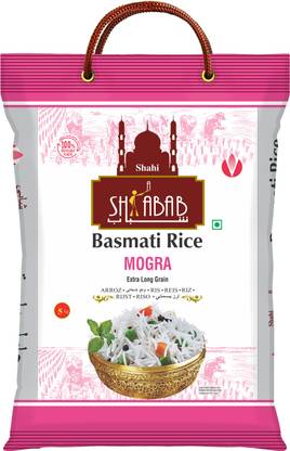 Shabab Mini Mogra Basmati Rice, 5 Kg | Gluten Free | Low Glycemic Index Basmati Rice (Small Grain, Steam)