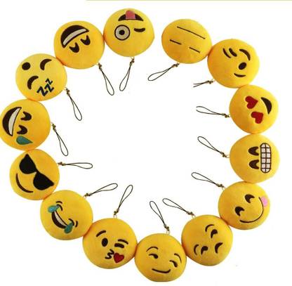 Rainbow Range Ultra Soft cushion stuffed small hanging smile- Hanging Smile soft toy set of 2 (10 cm)  - 10 cm