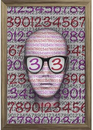 Head Of A Stylized Person With Numbers On The Face Paper Poster Paper Print