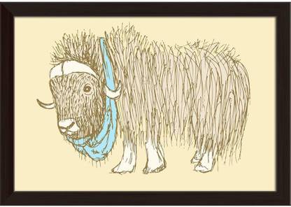 Fancy Yak Paper Poster Dark Brown Frame Paper Print