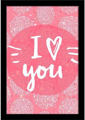 I Love You Paper Poster Black Frame | Paper Print