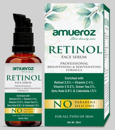 Amueroz Retinol Face Serum | Deep Wrinkle Repair Serum | Anti Acne, Anti Aging & Brightening Rejuvenating Formula | Active Anti wrinkle Collagen Serum , serum | Skin Whitening & Lightening | Best Retinol Serum to cure fine lines.