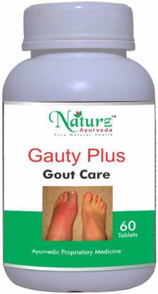 Naturz Ayurveda Gauty Plus 60 Tablets - kidney function and Uric acid levels (Pack of 5)