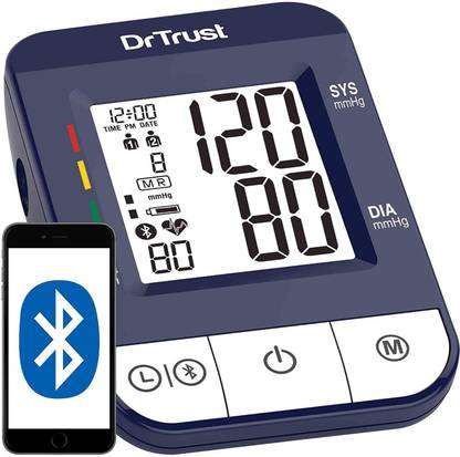 Dr Trust (USA) Bluetooth i-check Connect-118 Digital Best Blood Pressure Monitoring Apparatus and Testing Machine With USB Charging Port Check Most Accurate BP Checking Instrument Sphygmomanometer For Doctors And Home Users Bp Monitor