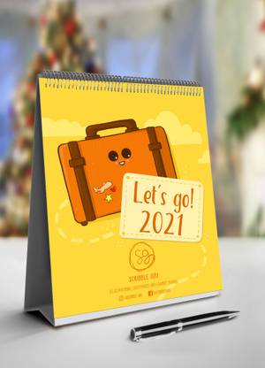 Target Publications Scribble Giri 2021 Calendar | Wall Hanging and Flip Desk Calendar for Home and Office | Travel Theme Organizer, Planner in Compact Grid Format | Motivational Multicolour Table Calendar 8 x 10 inch 2021 Table Calendar