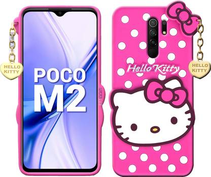 Rance Back Cover for Poco M2 - Hello Kitty Case | 3D Cute Doll | Soft Girl Back Cover with Pendant