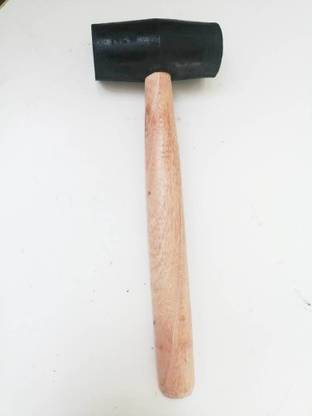 FTE Double Face 200 Grams Rubber Hammer/Mallet with Wooden Handle Sledge Hammer