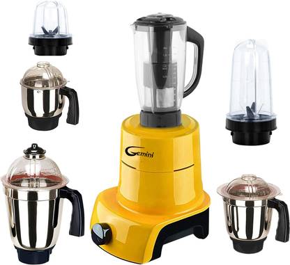 Gemini Prestige Yellow 600 W Mixer Grinder