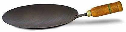 veidik Iron Tawa For Kitchen With Wooden Handle Tawa 22.2 cm diameter