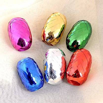 DECOR MY PARTY Shining Curling Ribbons For Hanging Balloon Party Decoration Multicolor PP (Polypropylene) Ribbon