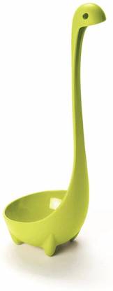 LOGICWARE Nessie Ladle Dinosaur Cute Long Handle Soup Spoons, Standing Plastic Spoons Plastic Soup Spoon, Serving Spoon, Olive Spoon