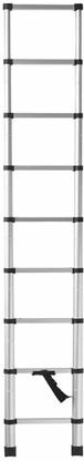 HOME BUY Aluminium Telescopic Folding Step Ladder, 2.6 m (8.5 Feet, Height, Silver) Aluminium Ladder