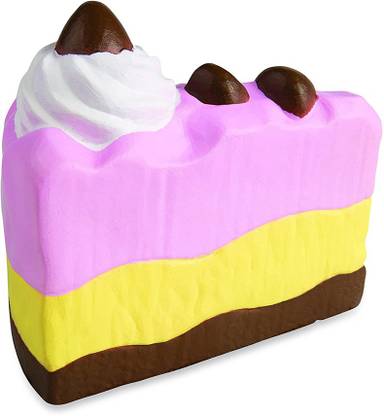 Soft N Slo Squishies Ultra Mango Strawberry Cake Slice, Pink/White, Toys for Girls, 3 Years & Above, Squishy Toys  - 15.5 cm