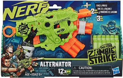 Nerf E6187 Zombie Strike Alternator Blaster Fires 3 Ways Includes 12 Official Zombie Strike Elite Darts - for Kids, Teens, Adults Guns & Darts