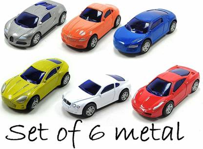 PEACORA Die-Cast Mini Alloy Metal Car Series Pull Back Action Car Set of 6 Cars for Kids