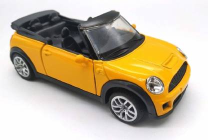 CrazyZone Pull Back Open Roof Metal Car Toy with Lights & Sound (Yellow)