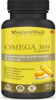 Naturewell Omega 369 Fish Oil 1000mg Capsule for Men & for Women with Omega Supplement (Natural)