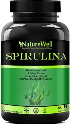 Naturewell Spirulina Powder Super Food for Men & Women - 60 Capsules