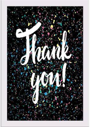Thank You Paper Poster White Frame | Top Acrylic Glass Paper Print