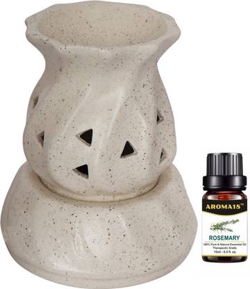 Aroma18 Ceramic Diffuser for Home Fragrance | Electric Diffuser Essential Oil Burner | Best Home & Decor Gift Item | Aromatherapy Scented Oil Diffuser with Pure & Natural Rosemary Essential Oil (15ML) Aroma Oil Ceramic Diffuser for Home Fragrance | Electric Diffuser Essential Oil Burner | Best Home & Decor Gift Item | Aromatherapy Scented Oil Diffuser with Pure & Natural Rosemary Essential Oil (15ML)