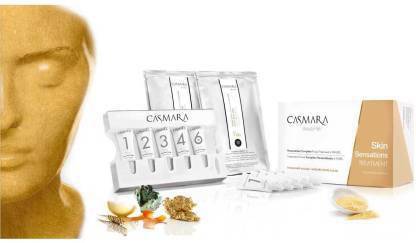 Casmara Facial Kit - Skin Sensations Treatment –6 Steps, Single Use Tubes, Easy to Use, For Instant Glow and Anti Ageing, Contains 24K Gold Mask