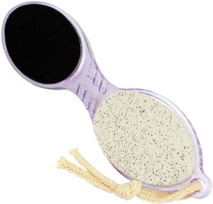 FLUZOV 4 In 1 Foot Pedicure Brush, Pumice Stone, Scrubber & File For Soft Care