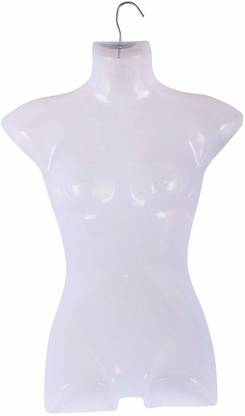 DE Nature Plastic Women Body Shell Mannequin Dummy Model Hanger Dress Kurti Display Stand Regular Size - White Plastic Dress Pack of 3 Hangers For  Dress